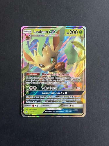 Carta pokémon leafeon - carta, gx